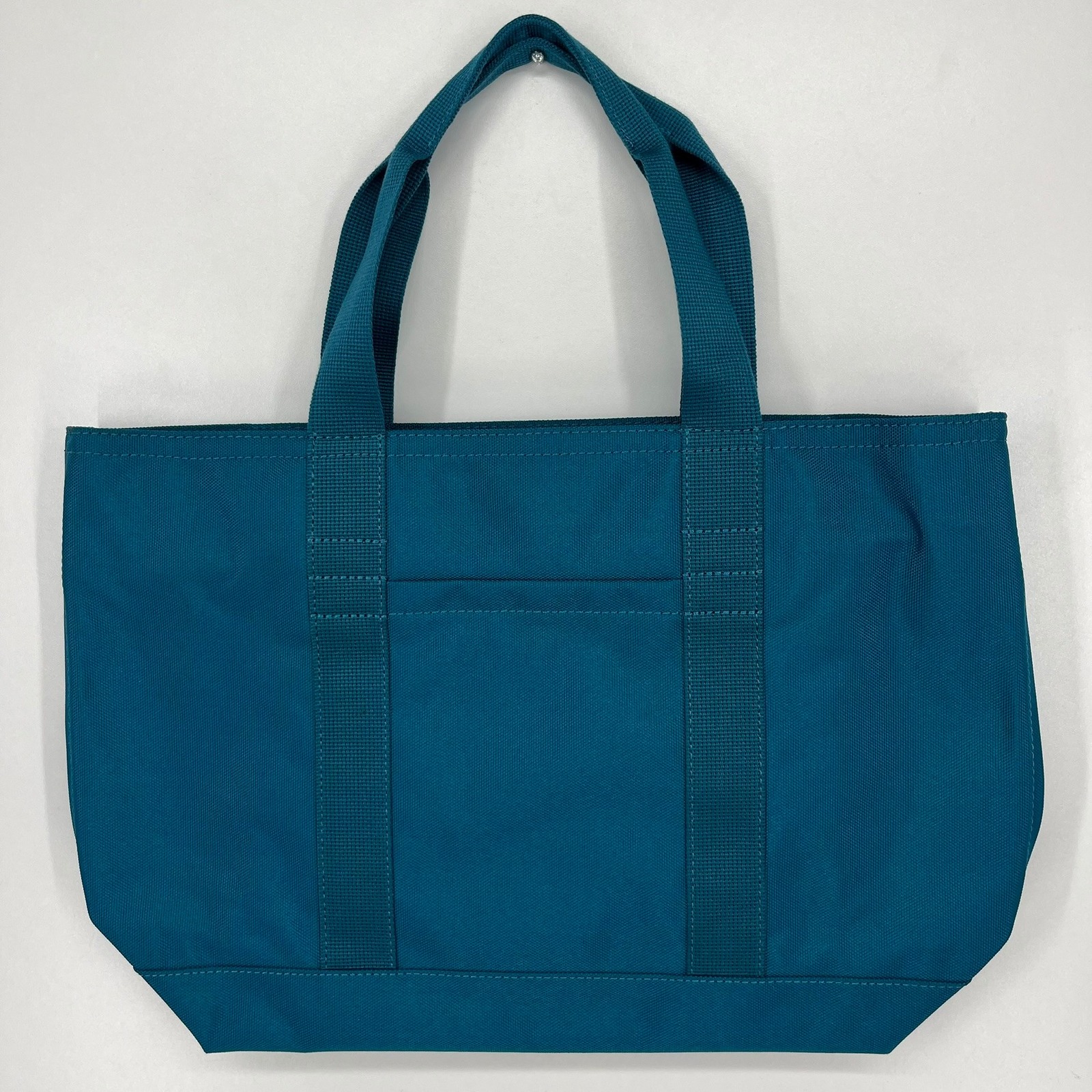 Banana Republic Teal Blue Canvas Zip Top Tote Bag Minimalist Utility Travel